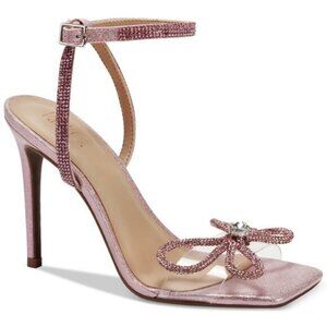 Inc Womens Pink Adjustable Bow Accent Embellished Lively Square Toe Sandals
